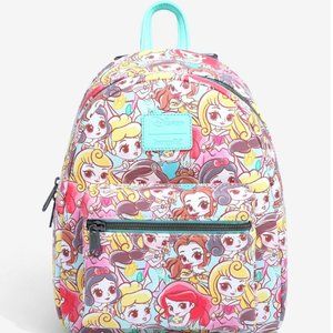 Loungefly x Disney Chibi Princess Mini Backpack and Wallet set NWT